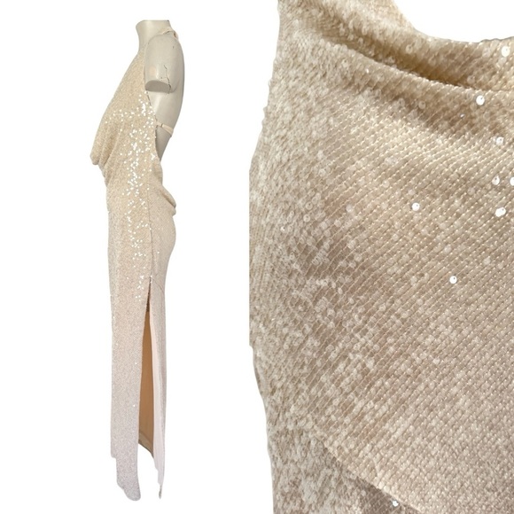 NWT MESHKI Blakely Halter Sequin Maxi Dress SZ M - Picture 8 of 14